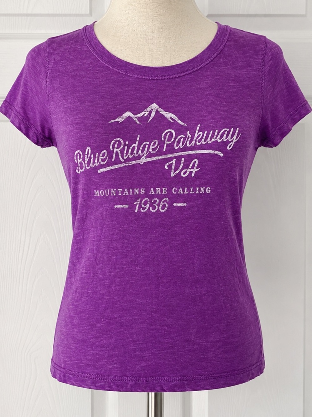 Ace & Jig Purple 'Blue Ridge Parkway VA' Graphic Short Sleeve Tee